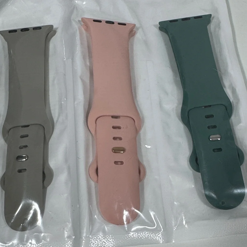 NWT Apple Watch Band Set - Gray, Pink, and Green